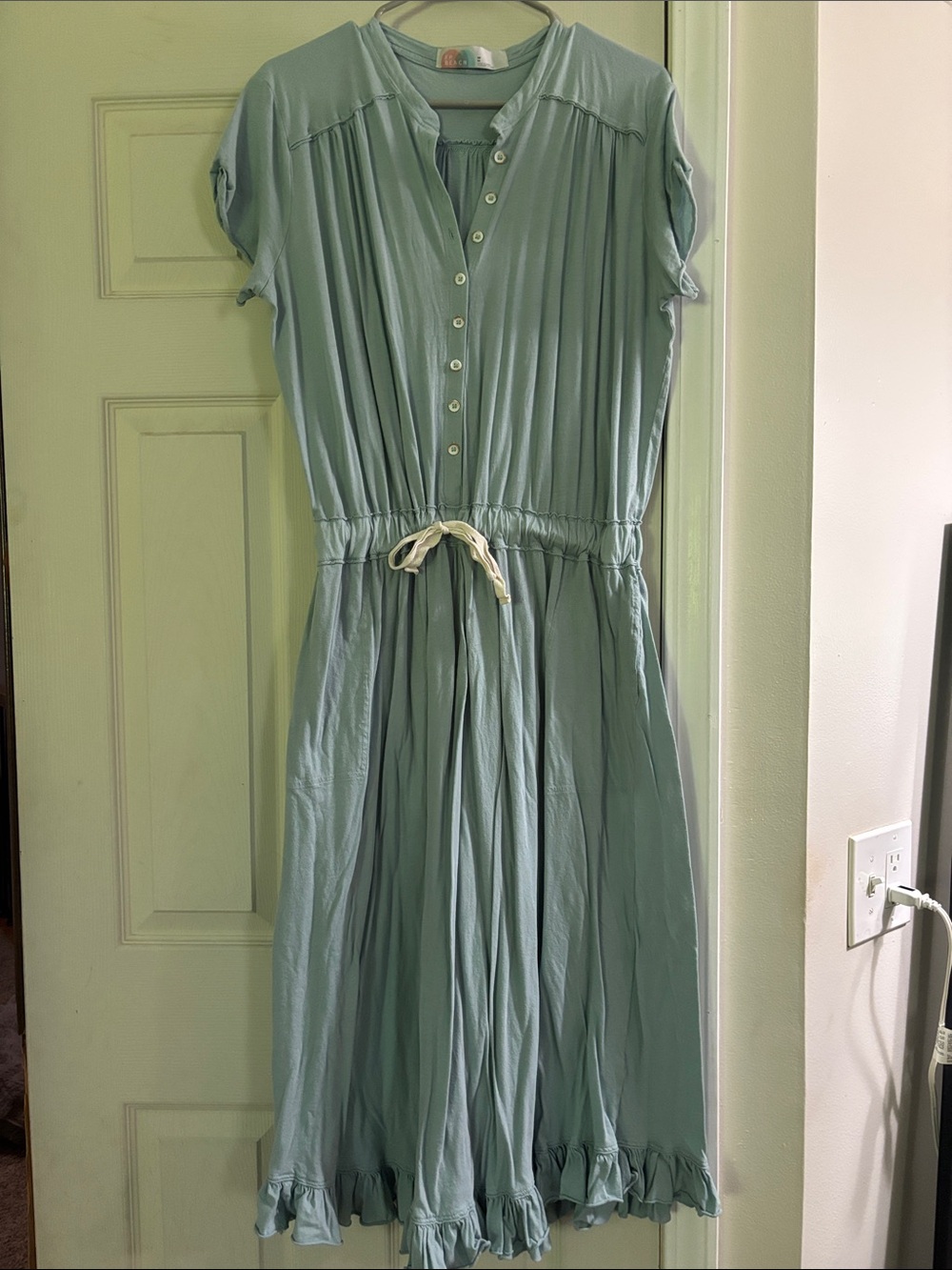 Free people beach Button-Front Drawstring Midi Dress